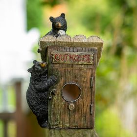 BLACK BEAR OUTHOUSE BIRDHOUSE