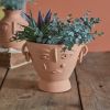 Abstract Face Terra Cotta Planter