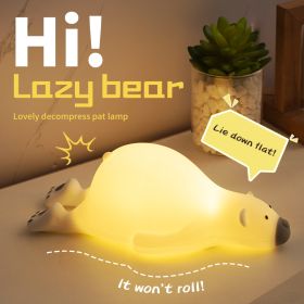 Papa Bear Silicone Lamp Cute Cartoon Polar Bear Pat Pat Small Night Light Bedside Cartoon LED Desk Lamp