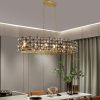 Modern Champagne Gold Oval Crystal ceiling chandelier Luxury Home Decor Light Fixture