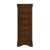 Traditional Design Louis Phillippe Style 1pc Lingerie Chest of 7x Drawers Brown Cherry Finish Hidden Drawers Wooden Furniture