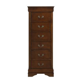 Traditional Design Louis Phillippe Style 1pc Lingerie Chest of 7x Drawers Brown Cherry Finish Hidden Drawers Wooden Furniture