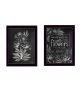 "Vintage Flowers in Bloom" 2-Piece Vignette by HOUSE FENWAY , Ready to Hang Framed Print, Black Frame