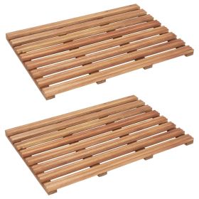 Bath Mats 2 pcs Solid Acacia Wood 22"x14.6"