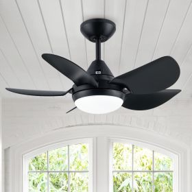 YUHAO Modern 30 in.Integrated LED Ceiling Fan With Matte Black Blades