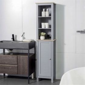 Bathroom Storage Cabinet-Grey (Swiship-Ship)(Prohibited by WalMart)