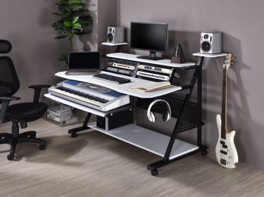 ACME Willow Music Desk, White & Black Finish OF00996