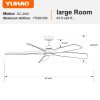 YUHAO 60 in. Indoor Farmhouse Brown Walnut Wood Ceiling Fan with Remote Control for Living Room or Patio