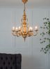 6 - Light 25.5" Metal Chandelier, Hanging Light Fixture with Adjustable Chain for Kitchen Dining Room Foyer Entryway, Bulb Not Included