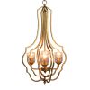 4 - Light Metal Chandelier, Hanging Light Fixture with Adjustable Chain for Kitchen Dining Room Foyer Entryway, Bulb Not Included