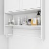 Bathroom Wall Cabinet with Doors,Adjustable Shelf,Towel Bar and Paper Holder, Over The Toilet Storage Cabinet, Medicine Cabinet for Bathroom-White