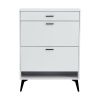 Shoe Cabinet , Shoe storage shelves, metal leg, White