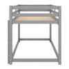 Floor Bunk Bed with Ladder , Gray