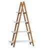 Solid bamboo wood oxford 'A'frame ladder display bookshelf