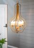 4 - Light Metal Chandelier, Hanging Light Fixture with Adjustable Chain for Kitchen Dining Room Foyer Entryway, Bulb Not Included