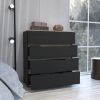 Lynbrook 4-Drawer Dresser Black Wengue and Light Oak