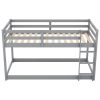 Floor Bunk Bed with Ladder , Gray