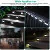 6Packs Solar Step Lights Stainless Steel Outdoor Solar Deck Lights LED Fence Lamp for Outside Garden Backyard Patio Stair Wall