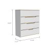 Zoe Dresser; Superior Top; Four Drawers -White / Light Oak