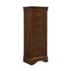 Traditional Design Louis Phillippe Style 1pc Lingerie Chest of 7x Drawers Brown Cherry Finish Hidden Drawers Wooden Furniture