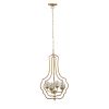 4 - Light Metal Chandelier, Hanging Light Fixture with Adjustable Chain for Kitchen Dining Room Foyer Entryway, Bulb Not Included