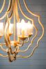 4 - Light Metal Chandelier, Hanging Light Fixture with Adjustable Chain for Kitchen Dining Room Foyer Entryway, Bulb Not Included