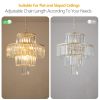 Crystal Chandelier Modern Chandeliers Lights Fixture Hanging Pendant Light Fixture for Dining Room Bedroom Living Room Dia 19.7 Inch