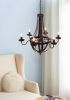 6 - Light Metal Chandelier, Hanging Light Fixture with Adjustable Chain for Kitchen Dining Room Foyer Entryway, Bulb Not Included