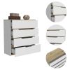 Zoe Dresser; Superior Top; Four Drawers -White / Light Oak