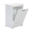 Trash Can Cabinet with Adjustable Tilted Angles;  Kitchen Garbage Bin Holder for Kitchen;  Living Room and Balcony;  White