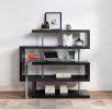 ACME Raceloma Writing Desk w/Shelf, Clear Glass, Black & Chrome Finish 93177