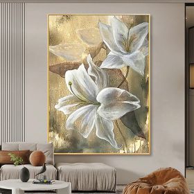 Hand Painted Oil Paintings Hand Painted High quality Flowers Contemporary Modern Rolled Canvas Living Room Hallway Luxurious Decorative Painting (size: 50x70cm)