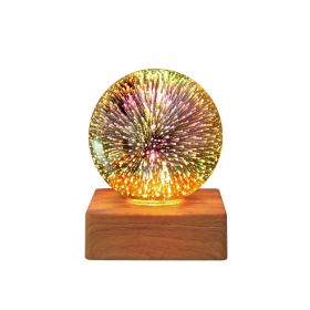 USB 3D Firework Crystals Ball Night Light Plug In Romantic Star LED Night Light Christmas Lights Christmas Home Decorations (size: 9x9x11.8cm)