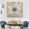 Abstract Golden White Flowers Hand Painted Oil Painting On Canvas Art Wall Pictures Painting For Living Room Home Decor Gift