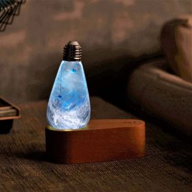 LED Wood Light Base (style: BlueDrop bulb)