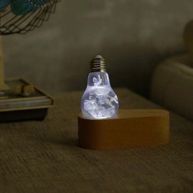 LED Wood Light Base (style: hydrangea bulb)