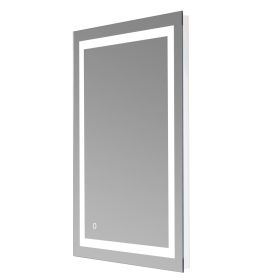 4 Size Bathroom LED Vanity Mirror Wall Mounted Makeup Mirror with Light (Horizontal/Vertiacl) (size: 32 x 24 Inch)