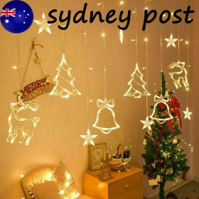 LED Fairy String Window Curtain Lights Star Christmas Xmas Party Home Indoor (Type: type one)