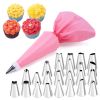 6-24 Pcs Set Pastry Bag and Stainless Steel Cake Nozzle Kitchen Accessories For Decorating Bakery Confectionery Equipment