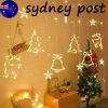 LED Fairy String Window Curtain Lights Star Christmas Xmas Party Home Indoor